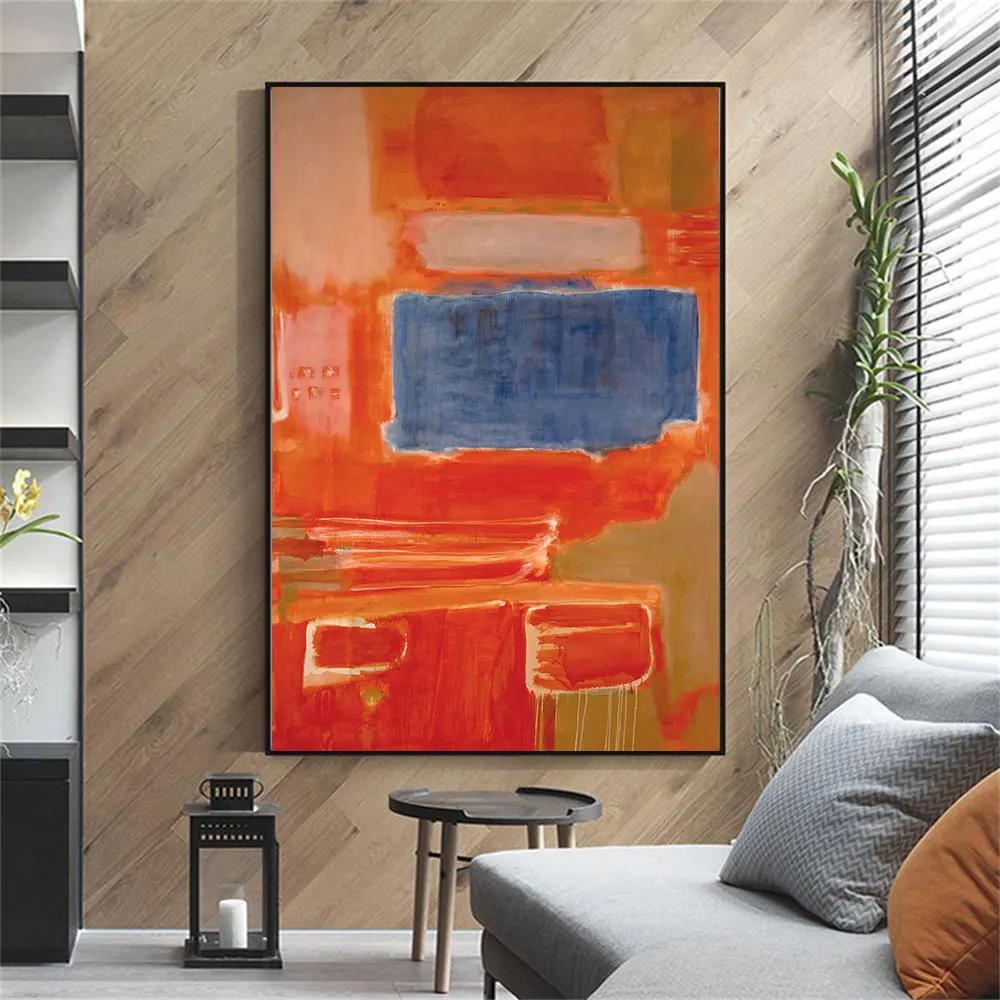 

Mark Rothko Orange Poster Print Abstract Minimalist Canvas Paintings Modern Wall Art Pictures for Living Room Home Decoration