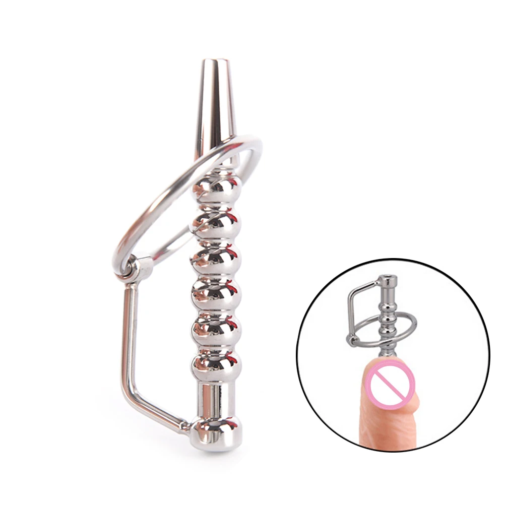 1PC Stainless Steel Gaysex Urethral Stimulator Dilators Sounding Penis Plug With Glans Rings Sounds Catheters Men's Masturbator penis sex toys