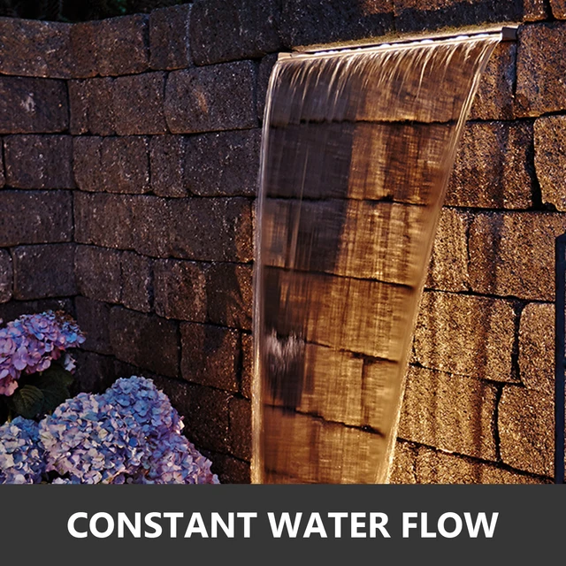 Vevor Vízesés Medence Szökőkút Rozsdamentes Acél W/ Csőcsatlakozó Kiömlött Kert Kültéri Tó Téglalap Alakú - Image 5