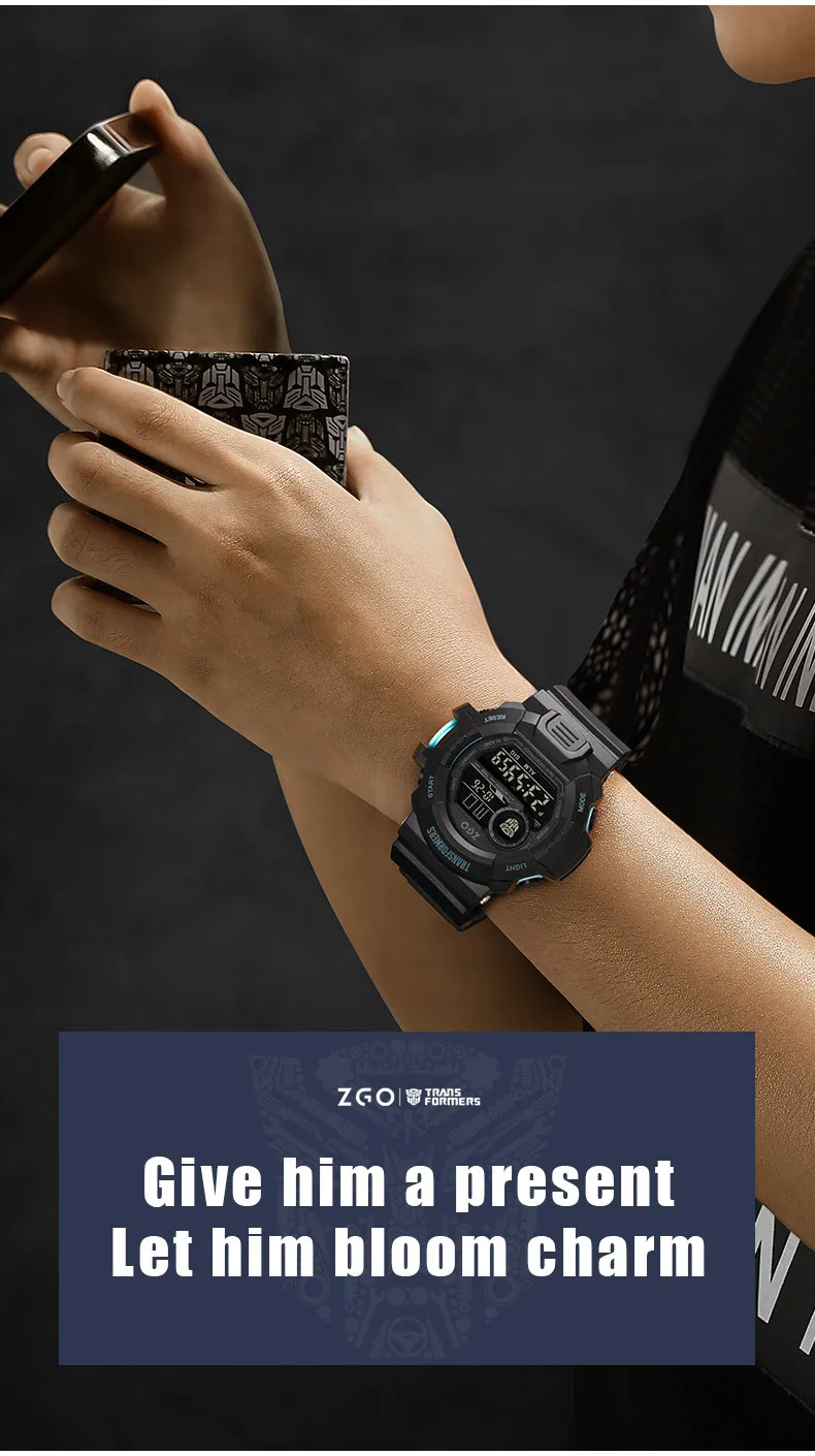 ZGO X Transformers Children's Watches Middle And Primary School Students Boys Waterproof Sports Digital Electronic Watches 7531