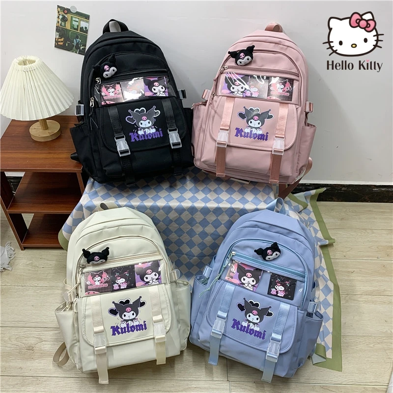 

Sanrio, Hello Kitty Melody Kulomi рюкзак большой емкости мультфильм Водонепроницаемая женская сумка для ноутбука Аниме периферийные устройства Студенческая школьная сумка