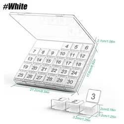 30 - Day Portable Pill Organizer with Large Compartments (WHITE)