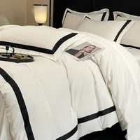 4Pcs Brushed Microfiber King Queen Double Twin 4Pcs Soft Premium Hotel Patchwork Duvet cover Flat/Fitted sheet 2 Pillowcases 1