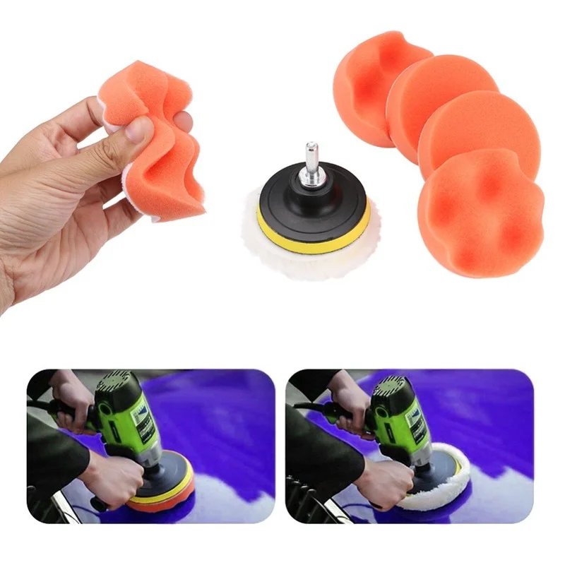 3 Pcs Car Wax Buffer Sponge Buffing Pads Wheel Hub Polishing Kit Drill  Polisher Wash - AliExpress