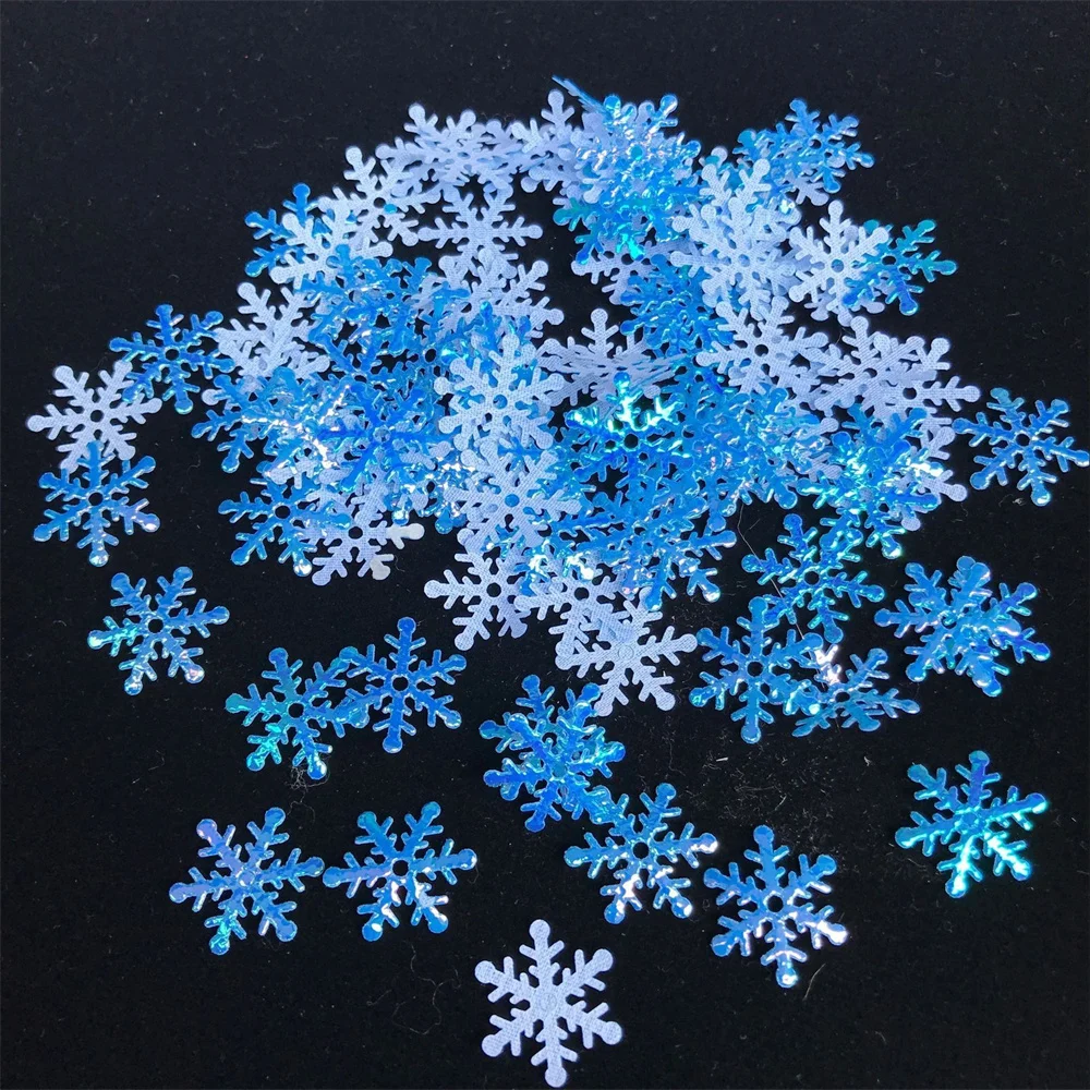 thumbnail image 1 of 300 piezas de copos de nieve artificiales para decoración navideña, material de decoración para el hogar, hecho a mano, para bodas y Navidad, 1 of 4