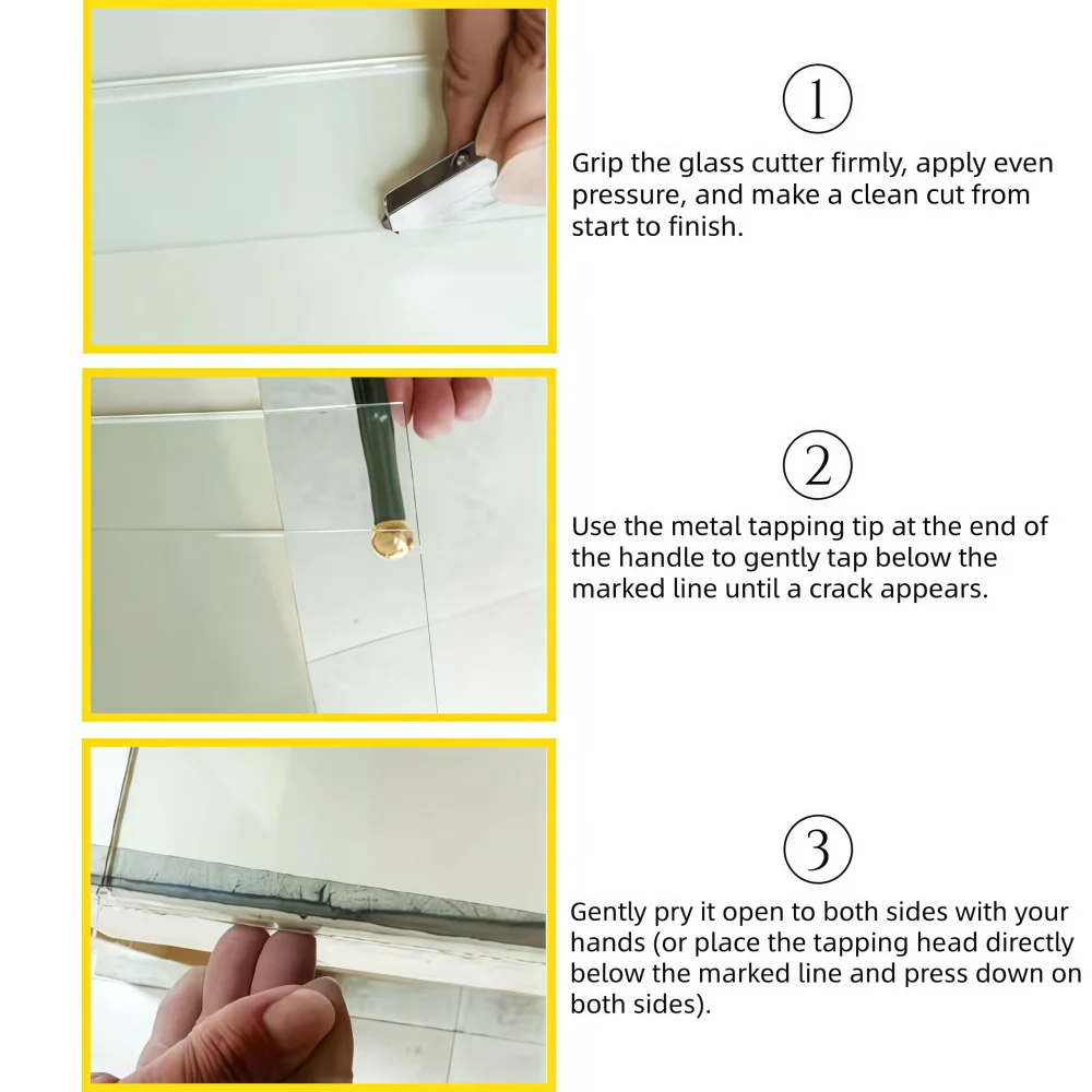 1 세트 175mm 휴대용 전문 유리 커터 미끄럼 방지 핸들 유리 세라믹 타일 커터 블레이드 절단 도구