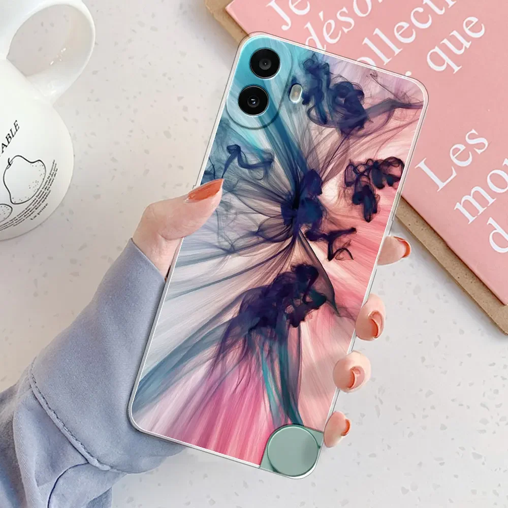 Clear Shockproof Silicone TPU Phone Case - Fashionable Soft Back Cover