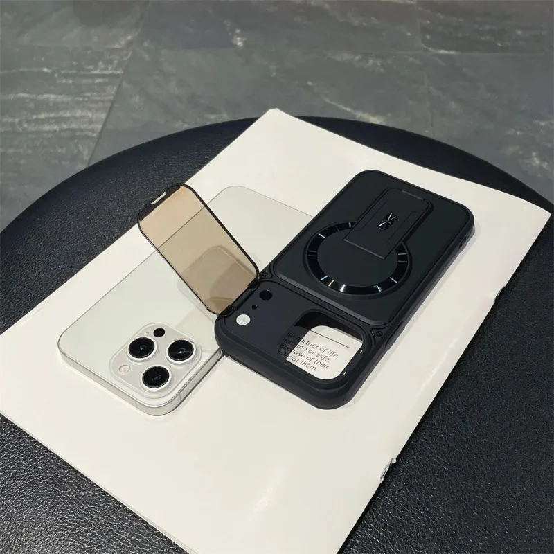Luxury Folding Magnetic Phone Case with Lens Protector