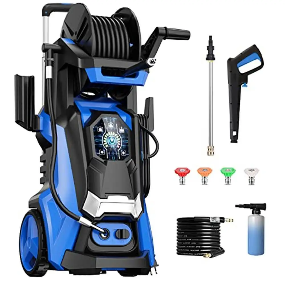 High Pressure Washer 4500 PSI 3.2 GPM Automatic Pressure Adjustment 5 Interchangeable Nozzles