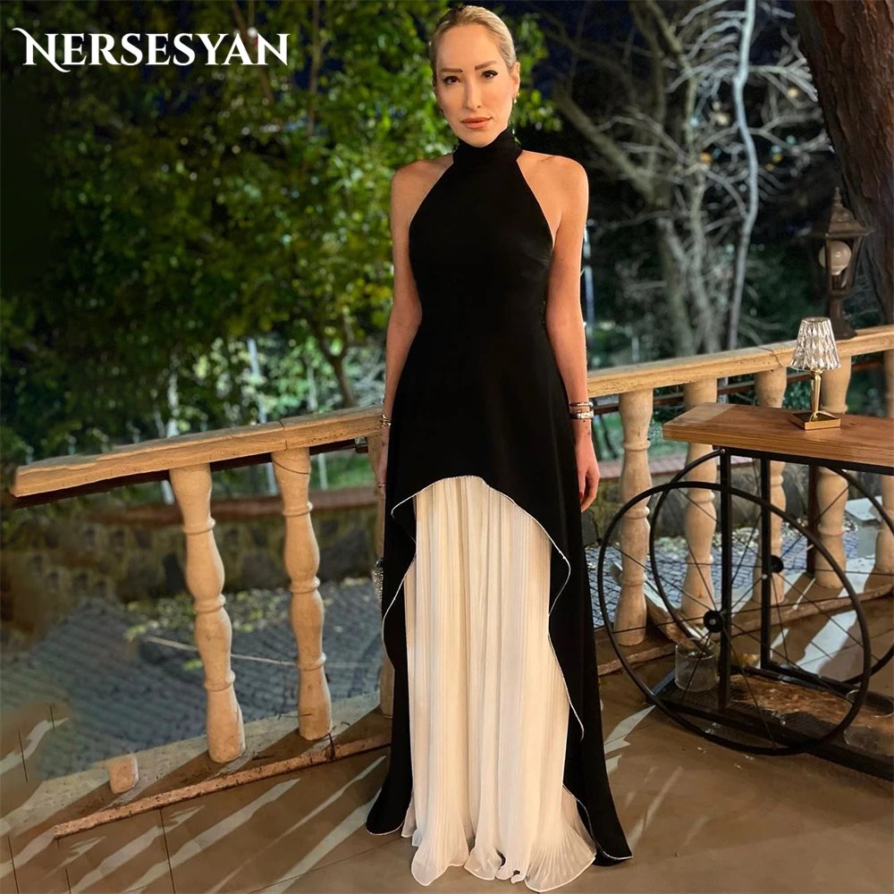 

Элегантное Атласное Вечернее платье Nersesyan с лямкой на шее без рукавов с открытыми плечами платье для выпускного вечера Плиссированные Свадебные Вечерние платья 2024