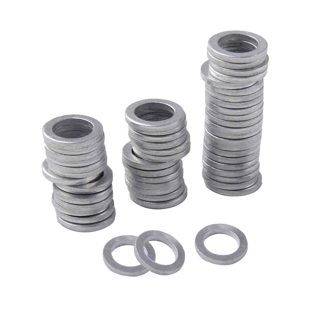 Car Engine Oil Drain Plug Metal Crush Washer Seal O-Ring Gasket 12mm ID. 20mm OD. 50Pcs