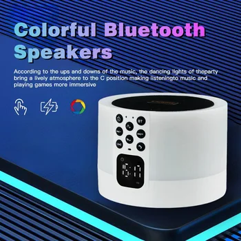 Bluetooth Speaker Mini Wireless Loudspeaker TF Card USB Subwoofer Touch Control Night Lights Alarm Clock Portable MP3 Sound