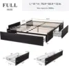 Full Size Platform Bed Frame with 3 Storage Drawers, Faux Leather Upholstered, Wooden Slats Support, No Box Spring Needed 2