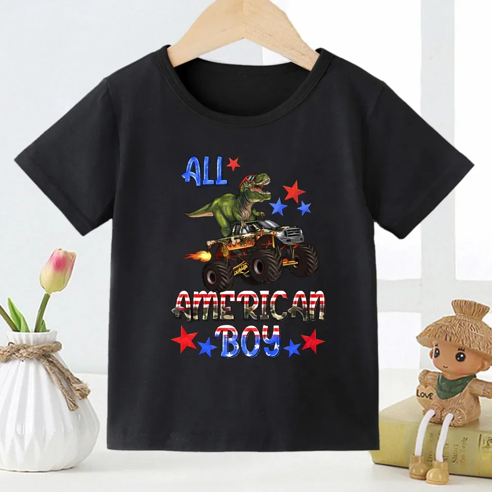 thumbnail image 1 of Camiseta de dinosaurio para niños, superventas, camiseta con estampado de dinosaurio de dibujos animados a la moda para niños, camiseta básica de manga corta, camiseta de Stranger Things, 1 of 5