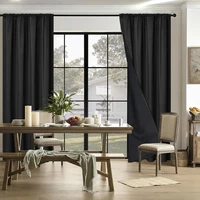 1pc 100% Blackout Curtain with Rod Pocket, Curtains for Living Room, Bedroom, Kitchen, Window Curtain, Drapes in Living Room 3