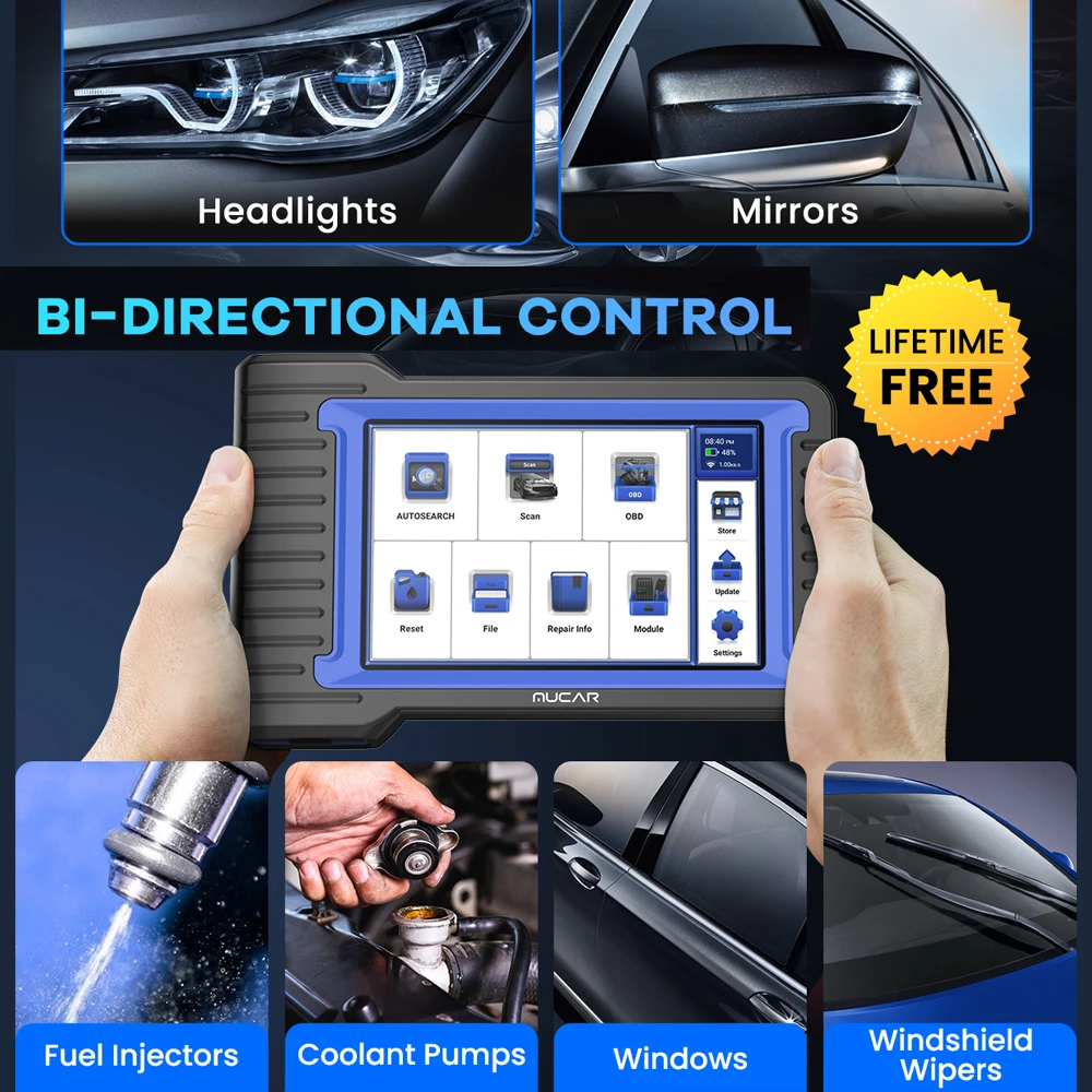 Фото MUCAR VO7/VO7S инструмент диагностики автомобиля двунаправленный ECU кодирование Obd2 сканер полная диагностика системы 28 сброс услуги AutoAuth for FCA SGW №3