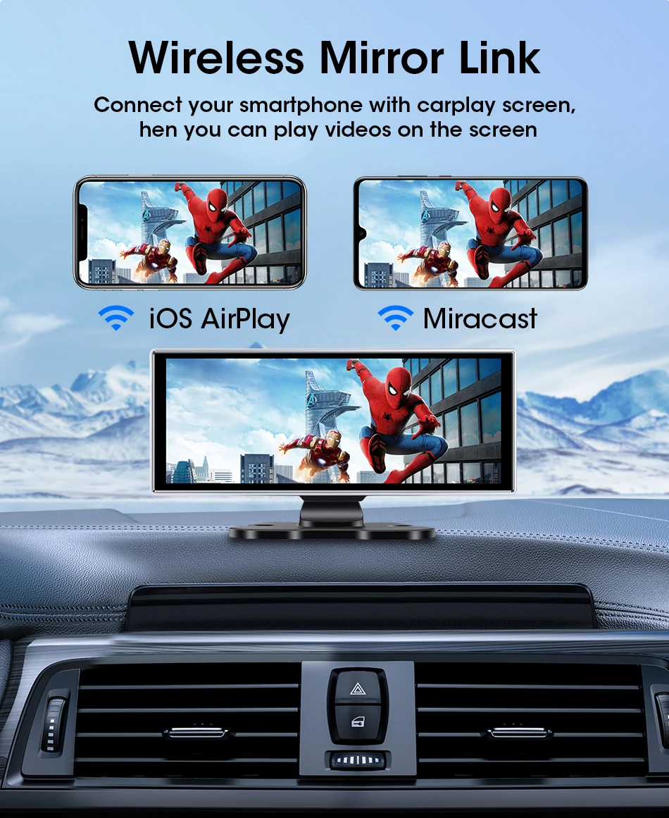 Srnubi AI Carplay Bildschirm GPS-Navigation 11,26 Zoll 4K Dashcam Android Auto Rückspiegel Videorecorder Multimedia-Player AUX – Detail 6