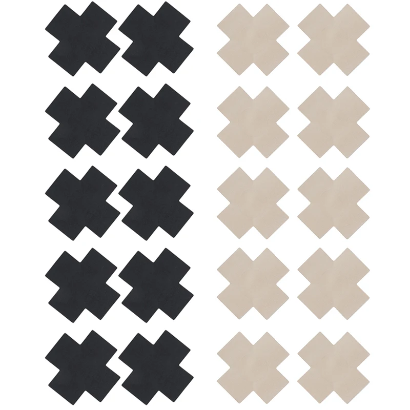 20pcs Black Women Cross Shape Self-Adhesive Disposable Nipple Cover Sexy Breast Pasties Stickers Invisible Breast Nipple Covers