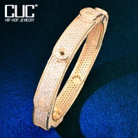 Gold Color Bangle For Men Women Ice Cubic Zirconia Fashion Hip Hop Rock Rapper Jewelry Gift 1