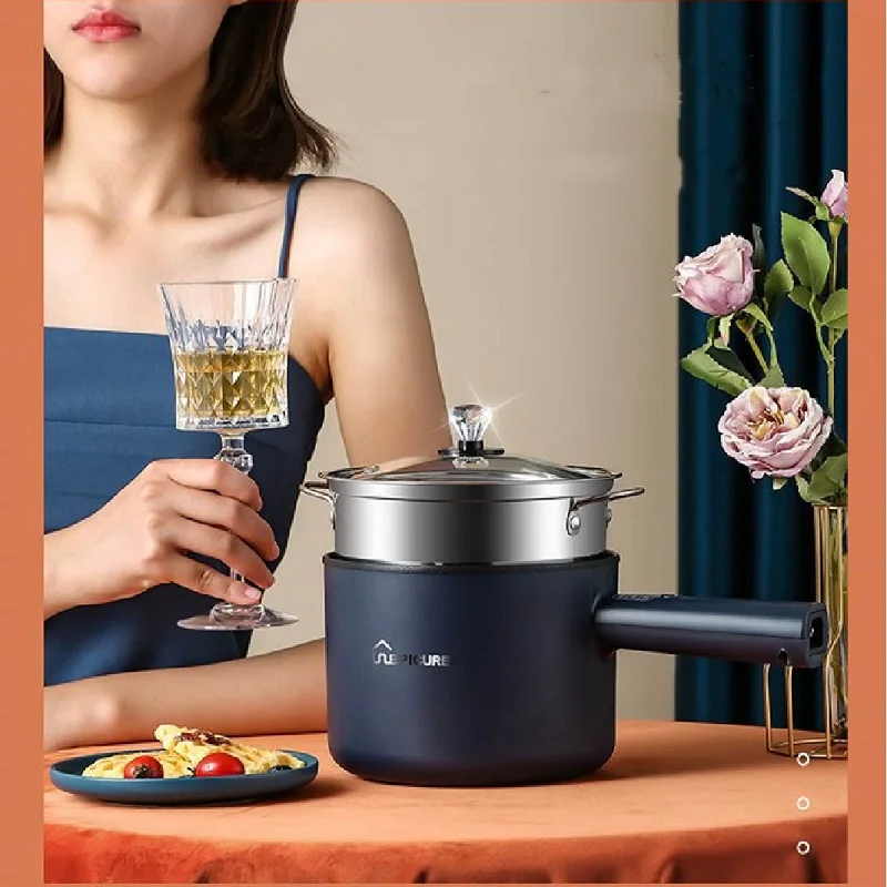 Small Household Multifunctional All-in-one Pot 220v Electric Hot Pot Mini  Stainless Steel Inner Household Cooking Machine Portab - Soup & Stock Pots  - AliExpress
