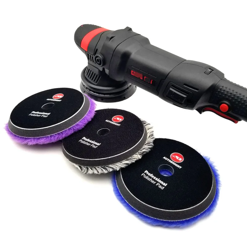 AUTOBRIGHT DA Machine 5" Wool Polishing Pad Car Washing Accessories Detailing Tray Clean Gadgets Auto Detailing For Car Polisher 3