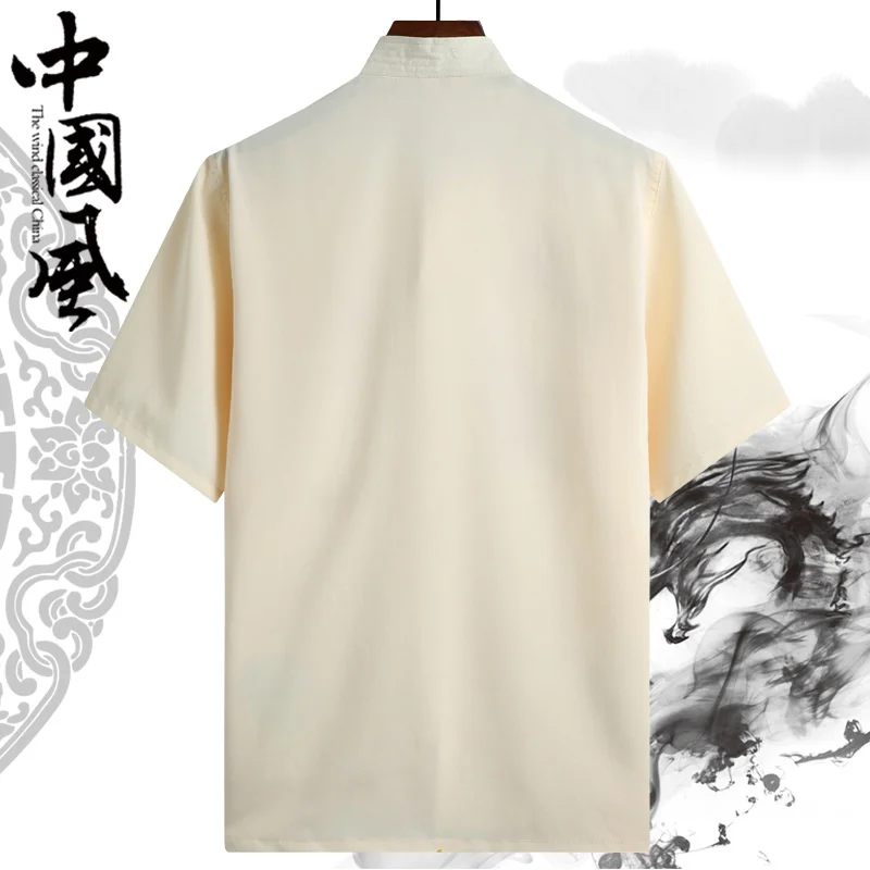 Men Chinese Style hanfu for men Tops traditional chinese shirt man Kung Fu wushu Trousers short shirt Oriental Fashion Clothing