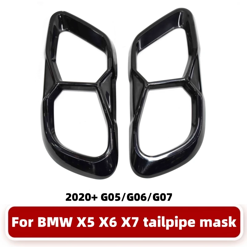 Exhaust Pipe Mask For BMW X5 X6 X7 G05 G06 G07 Muffler Tip Nozzle Stainless Steel Black Cover exhaust muffler tip,exhaust pipe muffler,exhaust trim pipe