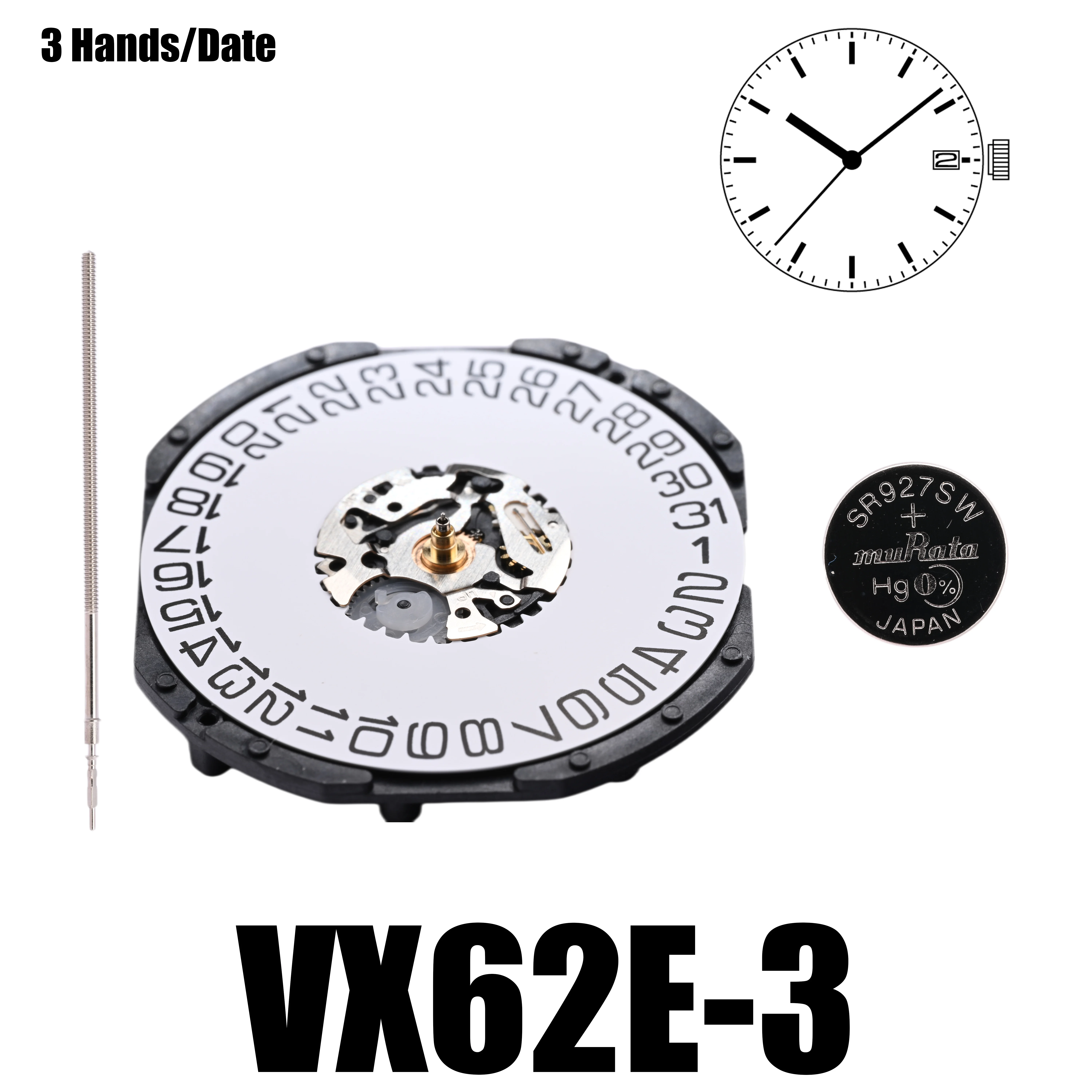 VX62 Movement VX62E Movement Japan Genuine VX Calendar Series Size