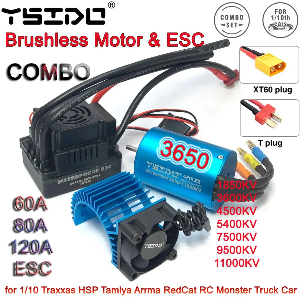 Motor sin cobillas RC 3650 con Combo C 120A, programable para coche 1/10 RC con orugas Axial SCX10 Tamiya Traxxas todoterreno ristente al agua - AliExprs 26 Motor sin cobillas RC 3650 con Combo C 120A, programable para coche 1/10 RC con orugas Axial SCX10 Tamiya Traxxas todoterreno ristente al agua - AliExprs 26