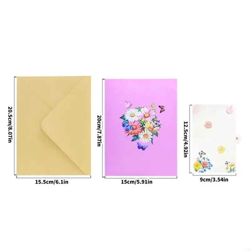 4X7B Bright Daisies 3D Surprise Card Greeting Card for Birthday Christmas Mother Day