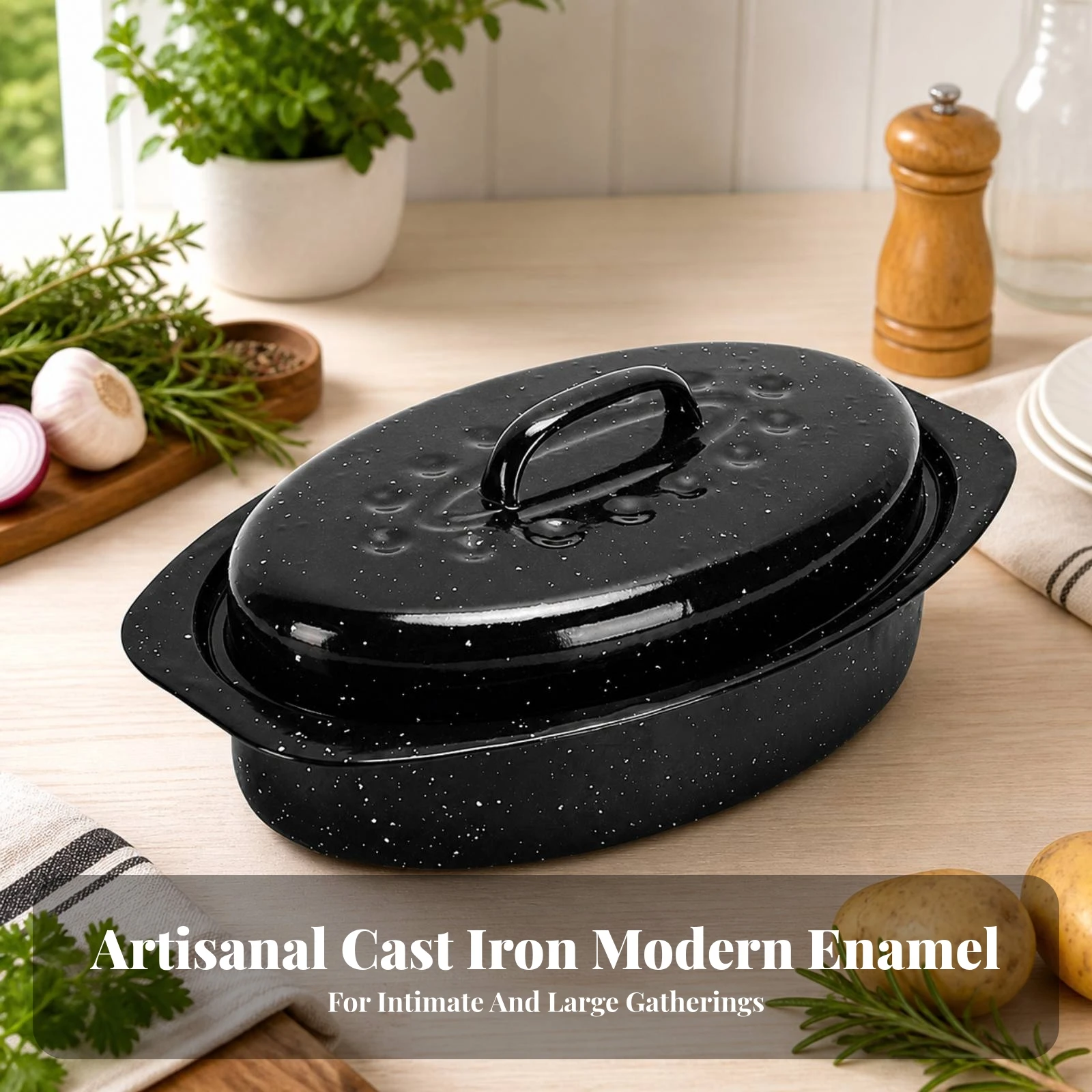 VOval Enameled Cast Iron Roaster 3