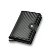 Carbon Fiber Credit Card Holder Wallet Men Rfid Smart Metal Thin Slim Pop Up Minimalist Wallet Small Black Purse Metal Vallet 1