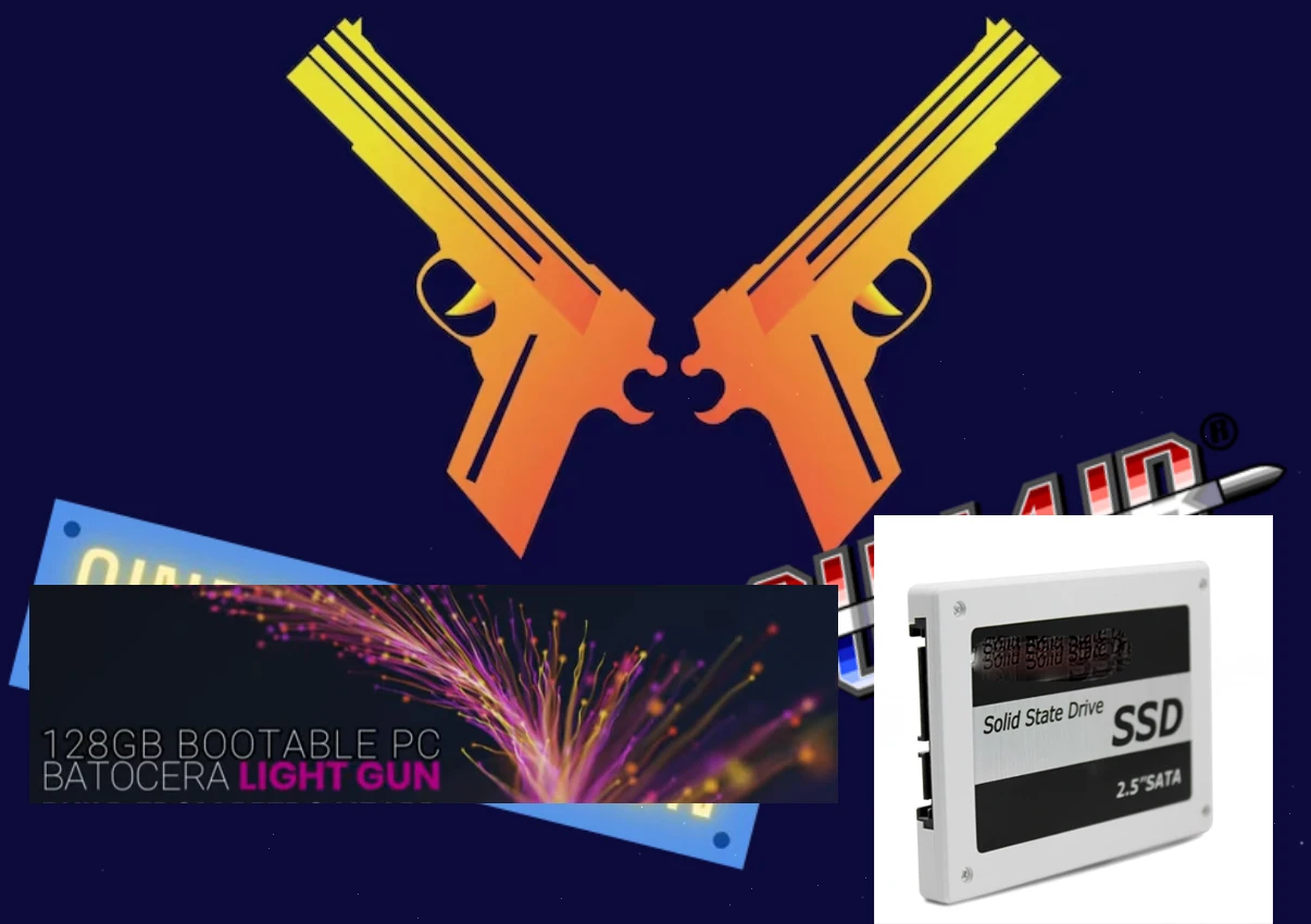 Batocera Light Gun Combo External SSD Retro Mame Shooting Game Arcade