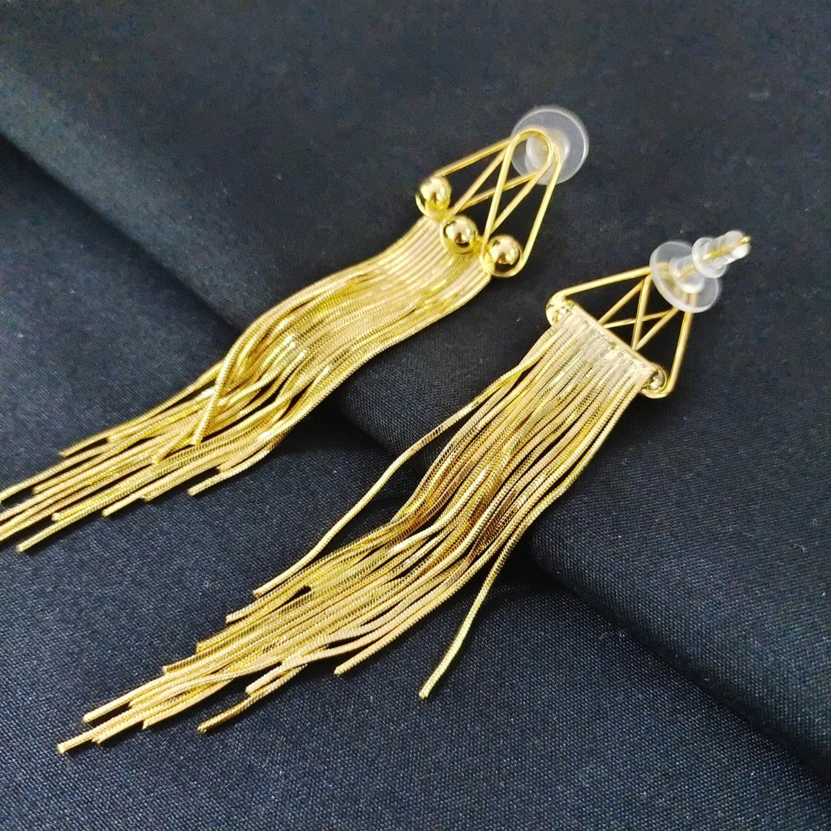 2024 wedding personality jewelry fashion shiny long tassel pendant women's earrings party jewelry wedding banquet accessories