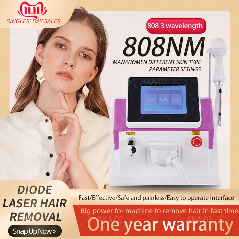 Alexandrite Diode Laser 808 755 1064nm Hair Removal Machine With Ice Cooling Painless Treatment For Body Bikini Remove