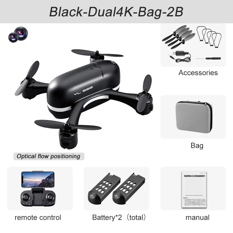 2022 New S88 Drone 4K HD Dual Camera with FPV Optical Flow Positioning RC Helicopter Profesional Quadcopter Mini Dron Boys Toys RC Quadcopter luxury RC Quadcopter