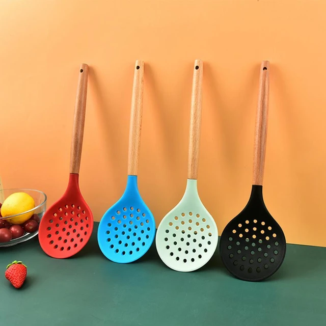 Silicone Coated Skimmer & Strainer Spoon for Non Sticking Cooking - 2056 -  BULKMART - BULKMART - Online Shop for House Hold Items