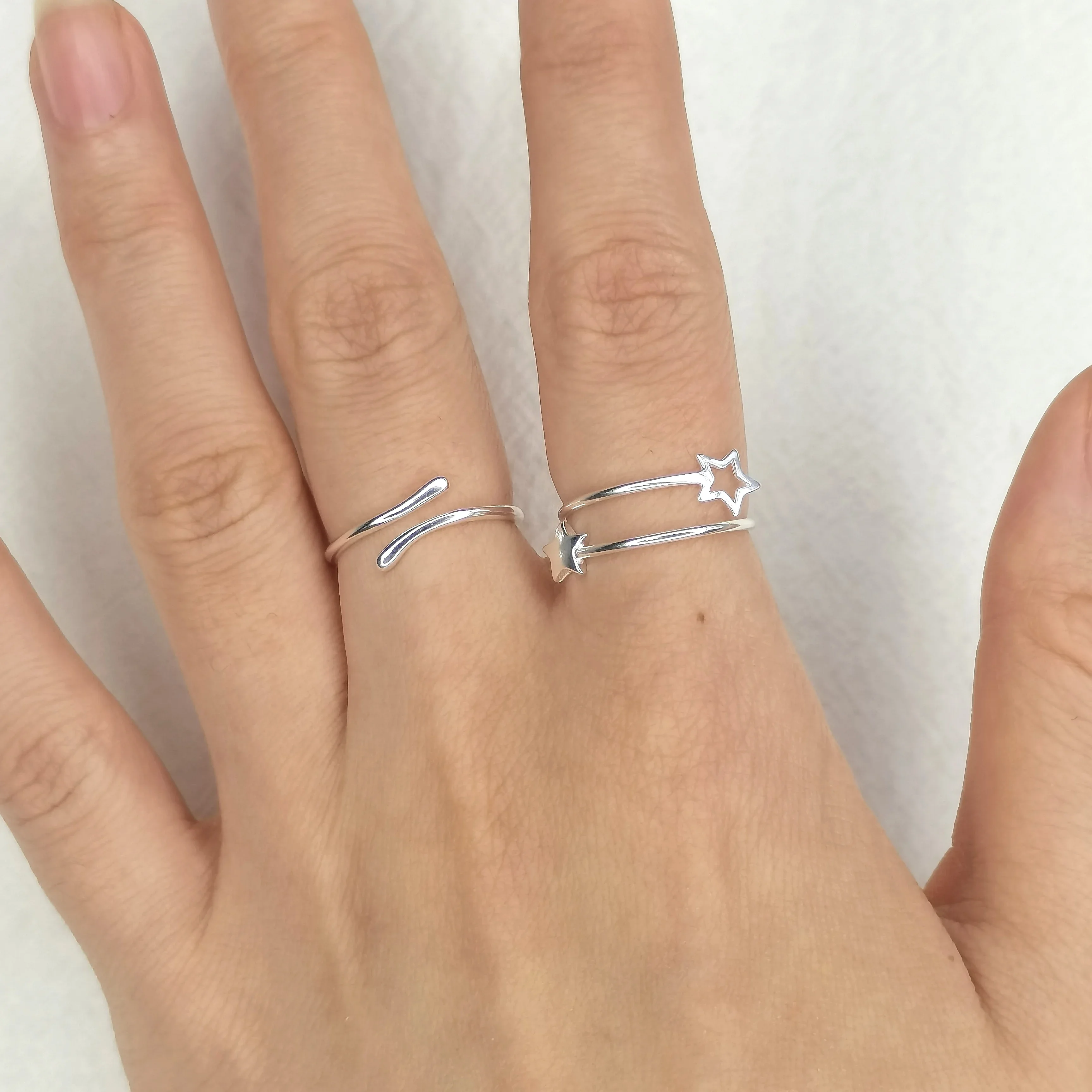 Silver Ring Silver Rings SOFTPIG Real 925 Sterling Silver Geometric Adjustable Ring For Fashion Women Party Jewelry