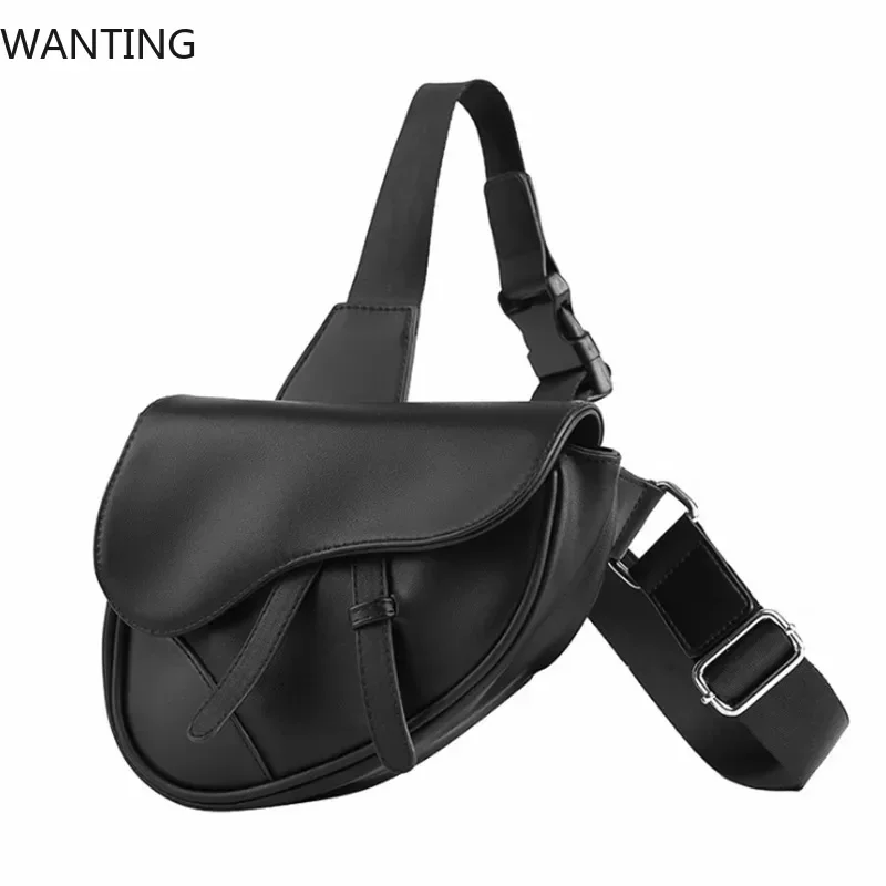 2025 New Men's Shoulder Bags Fashion Solid Saddle Men Women Anti