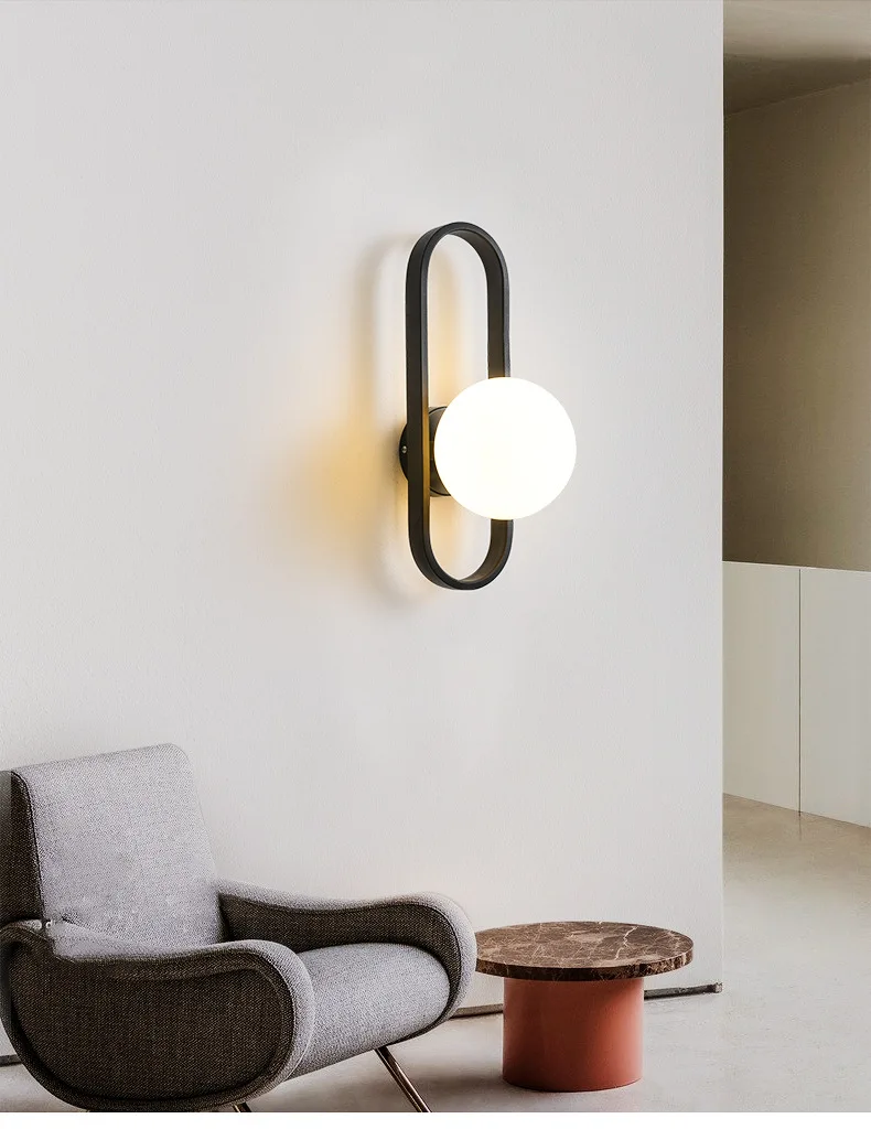 Wall Light Modern Minimalist LED E27 Wall Sconce Glass