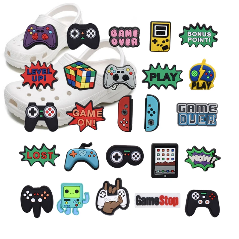 Video Game Pins Croc Charms 25 Pieces Shoe Decoration Charms Sandals Wristband Bracelet Charm Favors Birthday Gifts Supplies