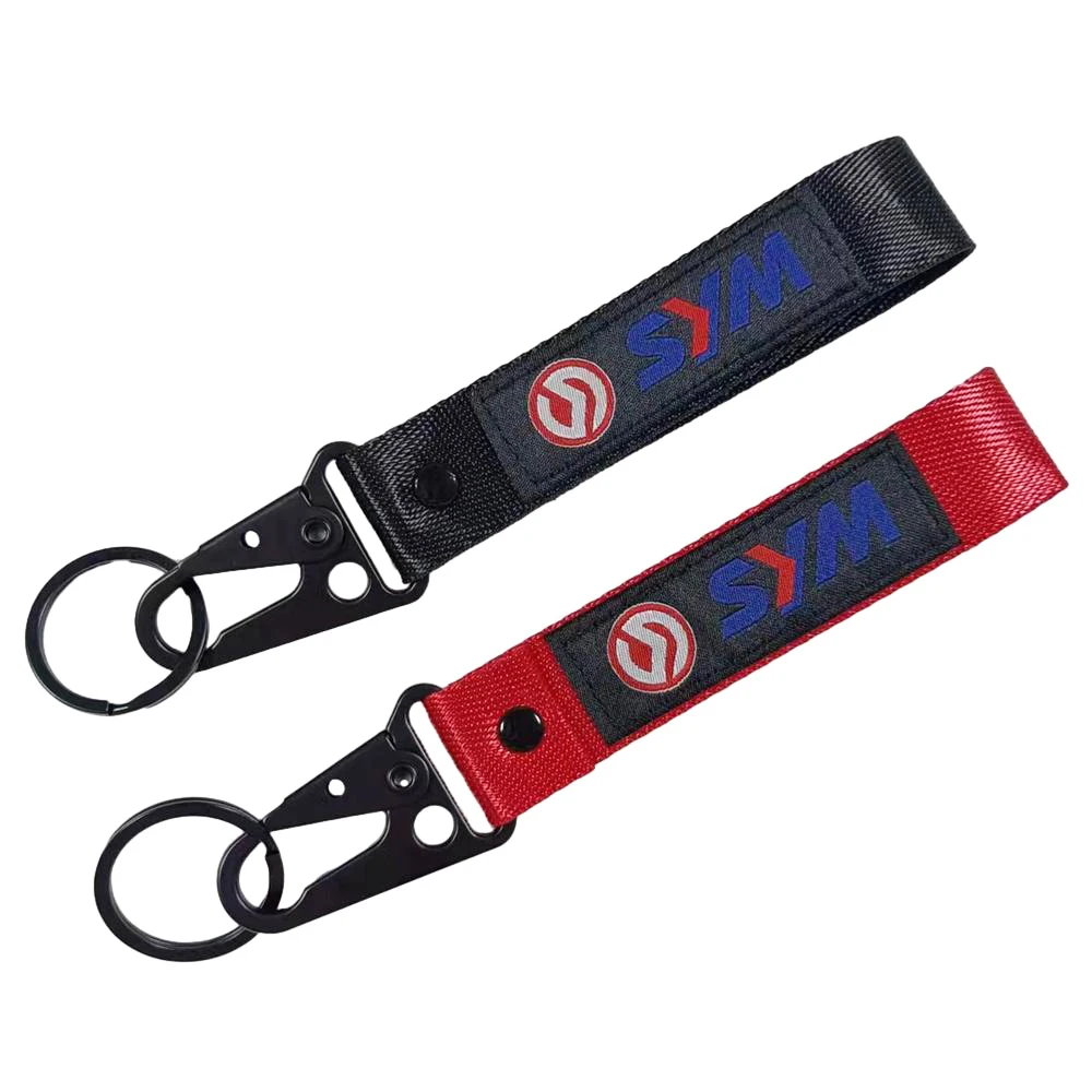 

Motorcycle Keychain Nylon Wristband Woven Label Red Black Key Tag Decoration For SYM Moto Accessories Supplies Men Gifts