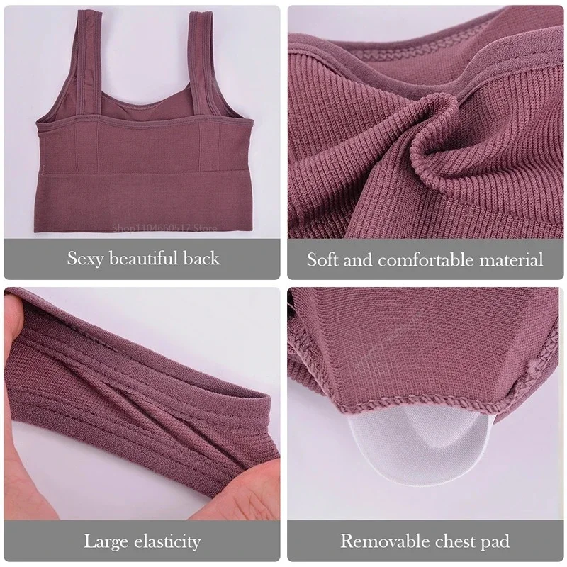 Breathable Sports Bra Anti-Sweat Fitness Top Women Seamless Yoga Bra Shockproof Crop Top Push Up Sport Bra Gym Workout Top 5