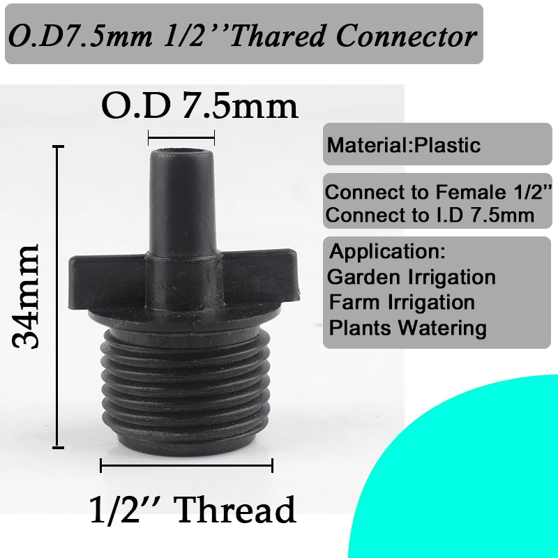 20/50/100/300Pcs 4/7mm Hose Connectors 1/4 Inch Micro Drip Irrigation System Soft Pipe Hose Joints Irrigation Dripper Connector 