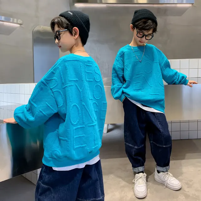 2022 Kids Clothes Boys Sweatshirts Teenage Spring Autumn Long Sleeve O-neck Cute Hoodies Designer Coat Boy Clothes 4yrs To 12yrs