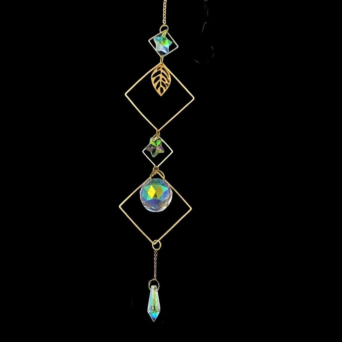 1PC Crystal Sun Catcher For Window Hanging Suncatchers Prismas Chain Rainbow Maker Glass Prisms Decor For Home Garden