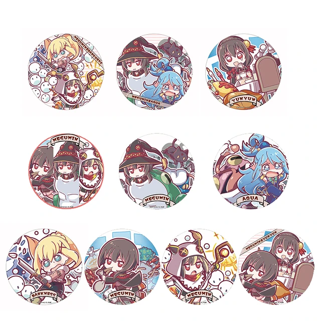 Megumin & Kazuma Can Badge Strap God's Blessing on this Wonderful