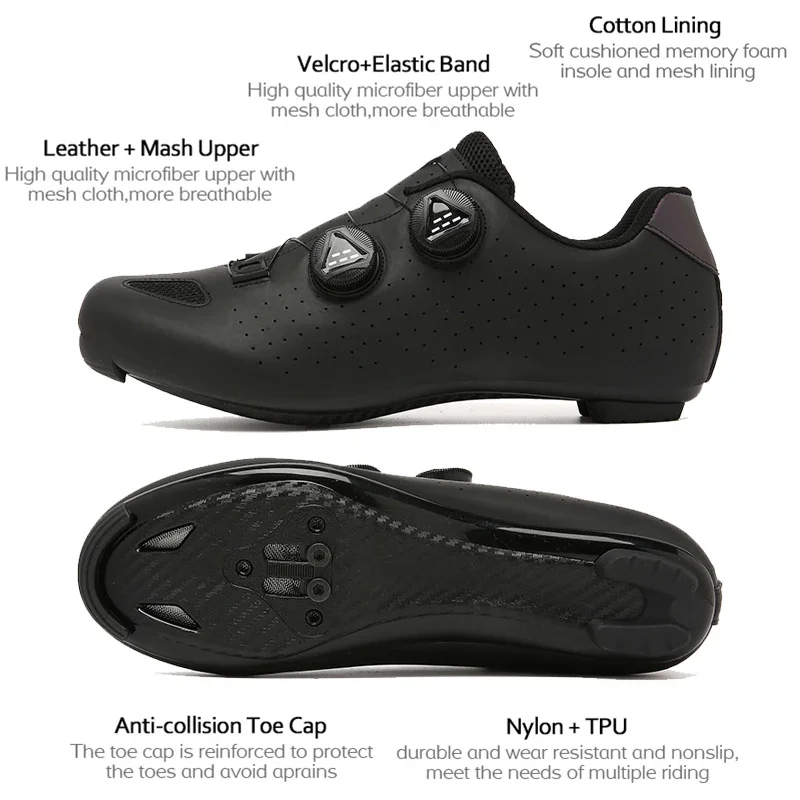 Men Women Speed Cycling Shoes SPD Mountain Bike Footwear MTB Racing Sneaker Flat Route Cleat Road Bike
