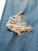 New Arrival Kapital Vintage Jacquard Embroidered Eye Print Punch Patch Straight Leg Jeans for Men 5