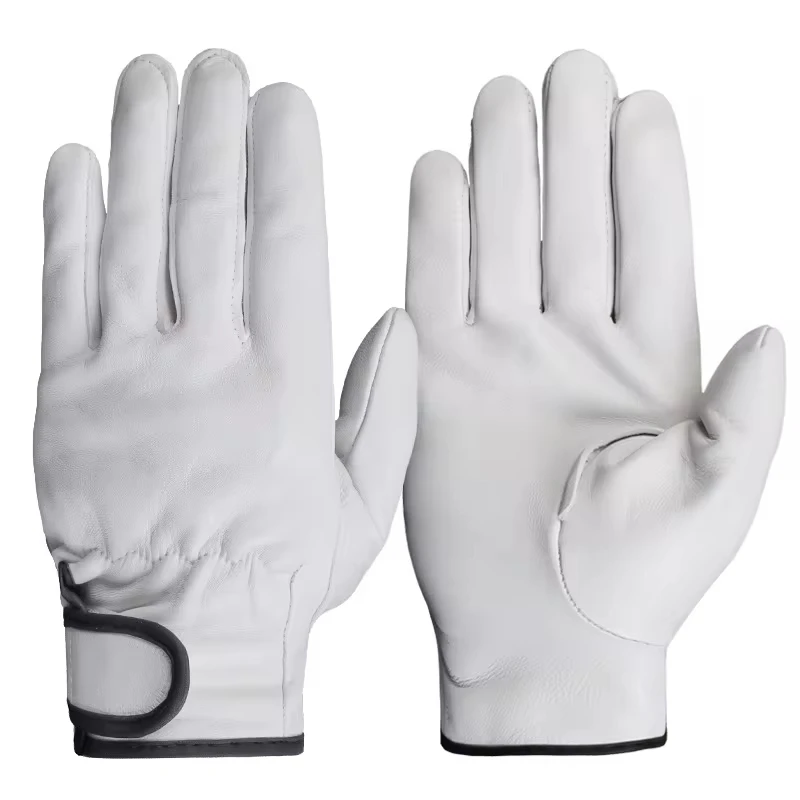 Flex Grip Leather Work Gloves Stretchable Wrist Tough Cowhide Glove Resistant Knit Wrist Canvas Backing Security Protection work gloves protective gloves